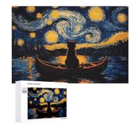 Jigsaw Puzzle for Adults, 1000 PCS, Featuring The Starry Night Painting, A Satisfying Project for Experienced Puzzlers, for Family Nights
