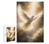 Jigsaw Puzzle for Adults, 1000 PCS, Featuring White Dove Poster, Spiritual Light Wall Art, Peace Hope Religious Print, A Creative Way to Unwind after A Busy Day, for Family Fun