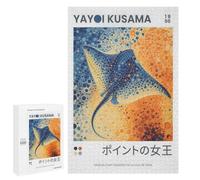 Jigsaw Puzzle for Adults, 1000 PCS, Featuring Yayoi Kusama Stingray Artwork, Classic Jigsaw Entertainment for The Home, for Family Fun