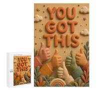 Jigsaw Puzzle for Adults, 1000 PCS, Featuring You Got This Thumbs Up Clay Art, A Creative Way to Unwind after A Busy Day, for Family Fun