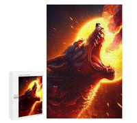 Jigsaw Puzzle for Adults 1000 PCS Fiery Wolf's Roar Teenagers Puzzles Brain Teaser Game Analysis And Logic for Is Ideal As A Gift 1000 PCS