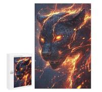 Jigsaw Puzzle for Adults 1000 PCS Flaming Leopard Artwork Jigsaws for Adults Puzzle Difficult Challenge Difficult And Challenge Brainteaser Family Games 1000 PCS