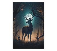 Jigsaw Puzzle for Adults 1000 PCS Forest Deer Under Moonlight Puzzles for Adults Family Games Wall Decoration Difficult And Challenge 1000 PCS
