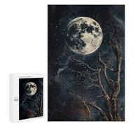 Jigsaw Puzzle for Adults 1000 PCS Full Black Moon And Bare Tree Teenagers Puzzles Brain Teaser Game Analysis And Logic for Is Ideal As A Gift 1000 PCS