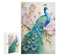 Jigsaw Puzzle for Adults 1000 PCS Funny Peacock Watercolor Teenagers Puzzles Family Games Difficult Hard for Is Ideal As A Gift 1000 PCS