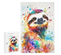 Jigsaw Puzzle for Adults 1000 PCS Funny Sloth Watercolor Teenagers Puzzles Family Games Difficult Hard for Is Ideal As A Gift 1000 PCS
