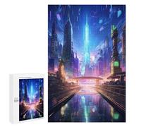 Jigsaw Puzzle for Adults 1000 PCS Futuristic Future City Teenagers Puzzles Brain Teaser Game Analysis And Logic for Is Ideal As A Gift 1000 PCS