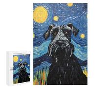 Jigsaw Puzzle for Adults 1000 PCS Giant Schnauzer Starry Jigsaw for Adults Anti-Stress Toys Enhance Memory Birthday And Unique Gifts 1000 PCS