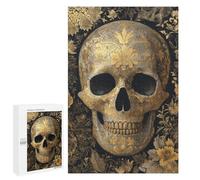 Jigsaw Puzzle for Adults 1000 PCS Gilded Skull Art Print Puzzle For Teenagers Difficult Hard Wishlist with Santa Claus Challenging Family Fun Game 1000 PCS