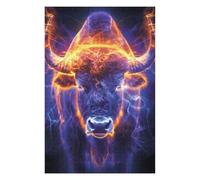 Jigsaw Puzzle for Adults 1000 PCS Glowing Buffalo Charge Jigsaw Puzzle Relax Games Home Decoration Unique Gifts for Birthday And Christmas 1000 PCS