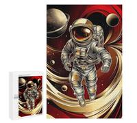 Jigsaw Puzzle for Adults 1000 PCS Golden Astronaut in Space Adult Jigsaw Hands-on Game Wall Decoration Birthday And Unique Gifts 1000 PCS