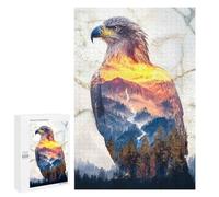 Jigsaw Puzzle for Adults 1000 PCS Golden Eagles Sunset Realm Jigsaw for Adults Anti-Stress Toys Enhance Memory Birthday And Unique Gifts 1000 PCS