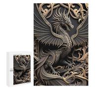 Jigsaw Puzzle for Adults 1000 PCS Golden Monarch Dragon Adult Jigsaw Hands-on Game Wall Decoration Birthday And Unique Gifts 1000 PCS