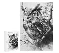 Jigsaw Puzzle for Adults 1000 PCS Great Horned Owl Teenagers Puzzles Family Games Difficult Hard for Is Ideal As A Gift 1000 PCS