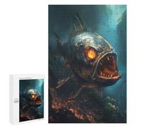 Jigsaw Puzzle for Adults 1000 PCS Horror Piranha Dark Demon Puzzle for Adults Family Games But Fun And Humorous Difficult And Challenge 1000 PCS
