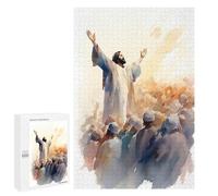 Jigsaw Puzzle for Adults 1000 PCS Jesus Preaching to A Crowd Teenagers Puzzles Brain Teaser Game Analysis And Logic for Is Ideal As A Gift 1000 PCS