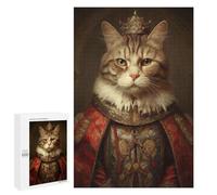 Jigsaw Puzzle for Adults 1000 PCS King Cat with A Crown Teenagers Puzzles Brain Teaser Game Analysis And Logic for Is Ideal As A Gift 1000 PCS