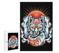 Jigsaw Puzzle for Adults 1000 PCS Kitsune Fox Mask Ink Wash Jigsaw Brain Teaser Game Precision Cutting Parent-child Interaction 1000 PCS