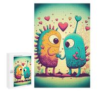 Jigsaw Puzzle for Adults 1000 PCS Love Monsters in Pastel Colors Jigsaw Brain Teaser Game Precision Cutting Parent-child Interaction 1000 PCS