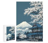 Jigsaw Puzzle for Adults 1000 PCS Mount Fuji And Traditional Japanese House Jigsaw for Adults Anti-Stress Toys Enhance Memory Birthday And Unique Gifts 1000 PCS