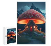 Jigsaw Puzzle for Adults 1000 PCS Mushroom House in The Mountains Teenagers Puzzles Brain Teaser Game Analysis And Logic for Is Ideal As A Gift 1000 PCS