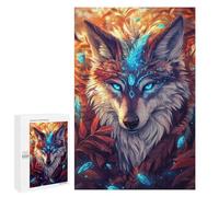 Jigsaw Puzzle for Adults 1000 PCS Mystical Wolf with Feather Jigsaw for Adults Anti-Stress Toys Enhance Memory Birthday And Unique Gifts 1000 PCS