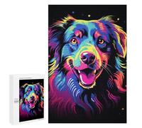 Jigsaw Puzzle for Adults 1000 PCS Neon Australian Shepherd Teenagers Puzzles Relaxing Games Presents for Women Unique Gifts for Birthday And Christmas 1000 PCS