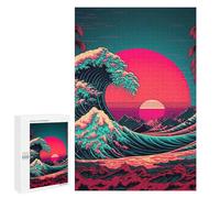 Jigsaw Puzzle for Adults 1000 PCS Ocean Wave Japan Jigsaw Brain Teaser Game Precision Cutting Parent-child Interaction 1000 PCS