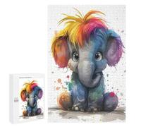 Jigsaw Puzzle for Adults 1000 PCS Rainbow Elephant Jigsaw for Adults Anti-Stress Toys Enhance Memory Birthday And Unique Gifts 1000 PCS