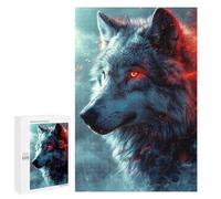 Jigsaw Puzzle for Adults 1000 PCS Red Eye Wolf Adult Jigsaw Hands-on Game Wall Decoration Birthday And Unique Gifts 1000 PCS