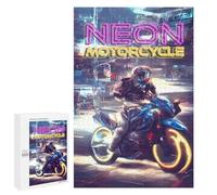 Jigsaw Puzzle for Adults 1000 PCS Retro Neon Motorcycle Teenagers Puzzles Brain Teaser Game Analysis And Logic for Is Ideal As A Gift 1000 PCS