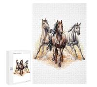 Jigsaw Puzzle for Adults 1000 PCS Running 3 Horses Teenagers Puzzles Relaxing Games Presents for Women Unique Gifts for Birthday And Christmas 1000 PCS