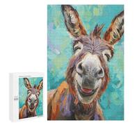 Jigsaw Puzzle for Adults 1000 PCS Smiling Donkey Painting Teenagers Puzzles Brain Teaser Game Analysis And Logic for Is Ideal As A Gift 1000 PCS