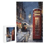 Jigsaw Puzzle for Adults 1000 PCS Snowy London Call Teenagers Puzzles Brain Teaser Game Analysis And Logic for Is Ideal As A Gift 1000 PCS