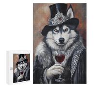 Jigsaw Puzzle for Adults 1000 PCS Steampunk Wolf with Wine Puzzle For Teenagers Difficult Hard Wishlist with Santa Claus Challenging Family Fun Game 1000 PCS