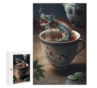 Jigsaw Puzzle for Adults 1000 PCS Tea Dragon in Cup Teenagers Puzzles Brain Teaser Game Analysis And Logic for Is Ideal As A Gift 1000 PCS