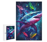 Jigsaw Puzzle for Adults 1000 PCS The Aggressive Shark Teenagers Puzzles Brain Teaser Game Analysis And Logic for Is Ideal As A Gift 1000 PCS