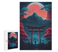 Jigsaw Puzzle for Adults 1000 PCS Torii Gate Under A Full Moon -2 Jigsaw Brain Teaser Game Precision Cutting Parent-child Interaction 1000 PCS