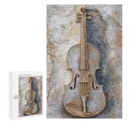 Jigsaw Puzzle for Adults 1000 PCS Vintage Violin Wall Art Decor Puzzle For Teenagers Difficult Hard Wishlist with Santa Claus Challenging Family Fun Game 1000 PCS