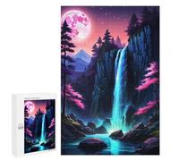Jigsaw Puzzle for Adults 1000 PCS Waterfall Night Atmosphere Teenagers Puzzles Relaxing Games Presents for Women Unique Gifts for Birthday And Christmas 1000 PCS