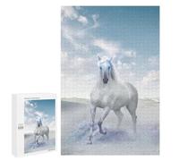 Jigsaw Puzzle for Adults 1000 PCS White Horse in Desert Sky Teenagers Puzzles Brain Teaser Game Analysis And Logic for Is Ideal As A Gift 1000 PCS