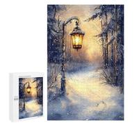 Jigsaw Puzzle for Adults 1000 PCS Winters Glow Lantern Light on A Snowy Path Jigsaw for Adults Anti-Stress Toys Enhance Memory Birthday And Unique Gifts 1000 PCS