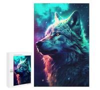 Jigsaw Puzzle for Adults 1000 PCS Wolf Night Galaxy Aurora Teenagers Puzzles Brain Teaser Game Analysis And Logic for Is Ideal As A Gift 1000 PCS
