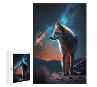 Jigsaw Puzzle for Adults 1000 PCS Wolf Under The Milky Way Teenagers Puzzles Relaxing Games Presents for Women Unique Gifts for Birthday And Christmas 1000 PCS