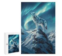 Jigsaw Puzzle for Adults 1000 PCS Wolfs Northern Light Vigil Teenagers Puzzles Brain Teaser Game Analysis And Logic for Is Ideal As A Gift 1000 PCS