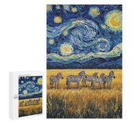 Jigsaw Puzzle for Adults 1000 PCS Zebras Under A Starry Night Sky Teenagers Puzzles Brain Teaser Game Analysis And Logic for Is Ideal As A Gift 1000 PCS