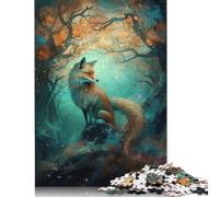 Jigsaw Puzzle For Adults 1000 Piece Art Fox Under The Tree Diy Creative Puzzle Wooden Jigsaw for 18+ And Adults 500pcs (52x38cm)