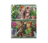 Jigsaw Puzzle for Adults 1000 Piece，Cats on the shelf，DIY Paper Puzzle for Youth Children Development Toys Thick Sturdy Hard Challenging Difficult（38x26cm）-AN35