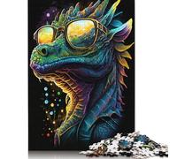 Jigsaw Puzzle For Adults 1000 Piece Cosmic Dragon Wears Glasses Diy Creative Puzzle Wooden Jigsaw for 18+ And Adults 500pcs (52x38cm)