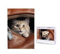 Jigsaw Puzzle for Adults 1000 Piece Funny Challenging Puzzles Cat peeks Out of Zippered Leather Pocket Picture Jigsaw Wooden Puzzle Artwork Family Game Puzzle for Birthday 29.5" x 19.7"